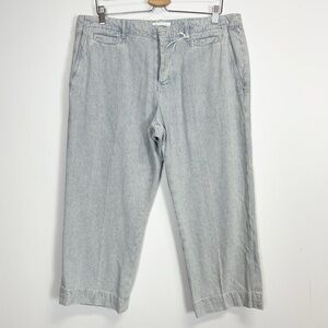 NEW Frame Denim Bleached Stripe Pants Womens 32 Cropped Blue Multi NWOT